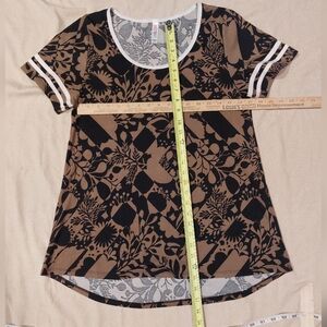 Lularoe Floral Patterned Brown and Black Women's Top
